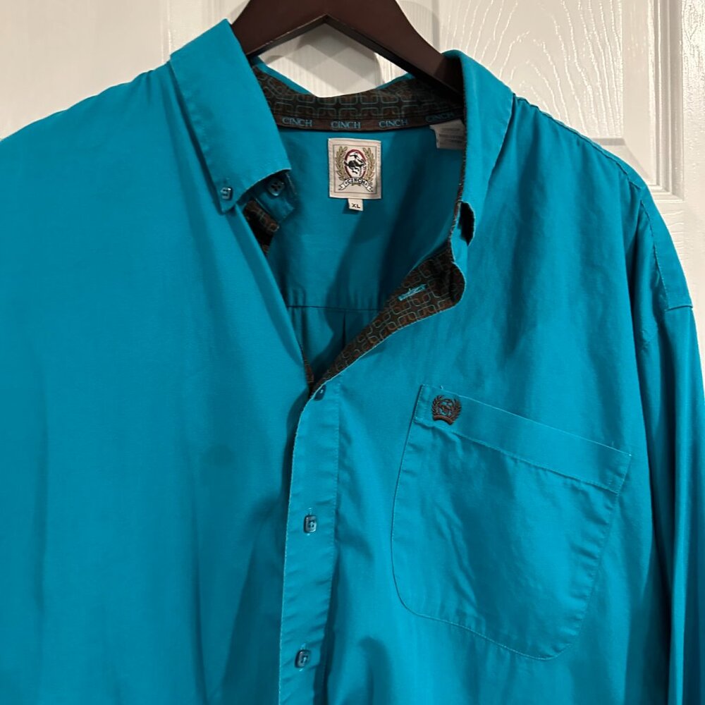 Teal Button Down By Cinch - image 4